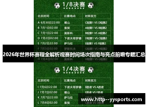 2026年世界杯赛程全解析观赛时间场次指南与亮点前瞻专题汇总 2026年世界杯赛程全解析观赛时间场次指南与亮点前瞻专题汇总